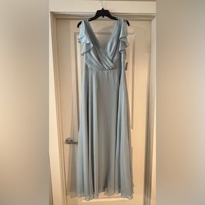 Dusty Blue Davids Bridal bridesmaid dress
